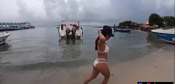  Beach tease and romantic fuck with Thai wifey